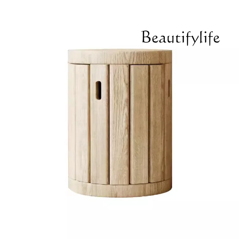 

Solid wood round stool coffee table home stackable modern logs new Chinese designer style high sense