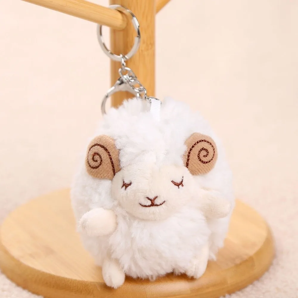 Mini Size Plush Sheep Pendant Soft Fluffy Texture Stuffed Plush Material Mini Sheep Plush Doll Keychain Attachment