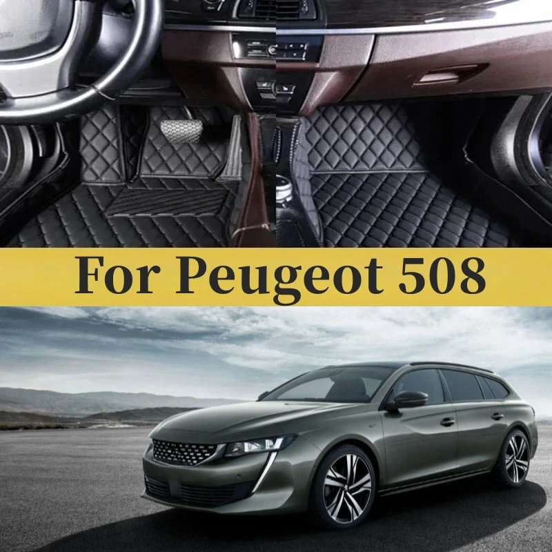 

Custom For Peugeot 508 2011-2023 Car Foot Pads Protective Pad Auto Floor Mats Automobile Carpet Cover Auto Interior Accessories