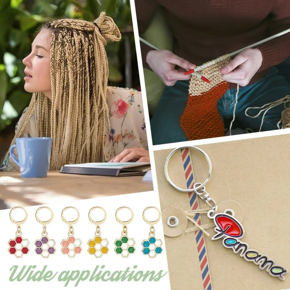 24 قطعة علامات غرزة العسل المينا الكروشيه غرزة ماركر للإزالة Leverback المشبك قفل غرزة علامة للحياكة
