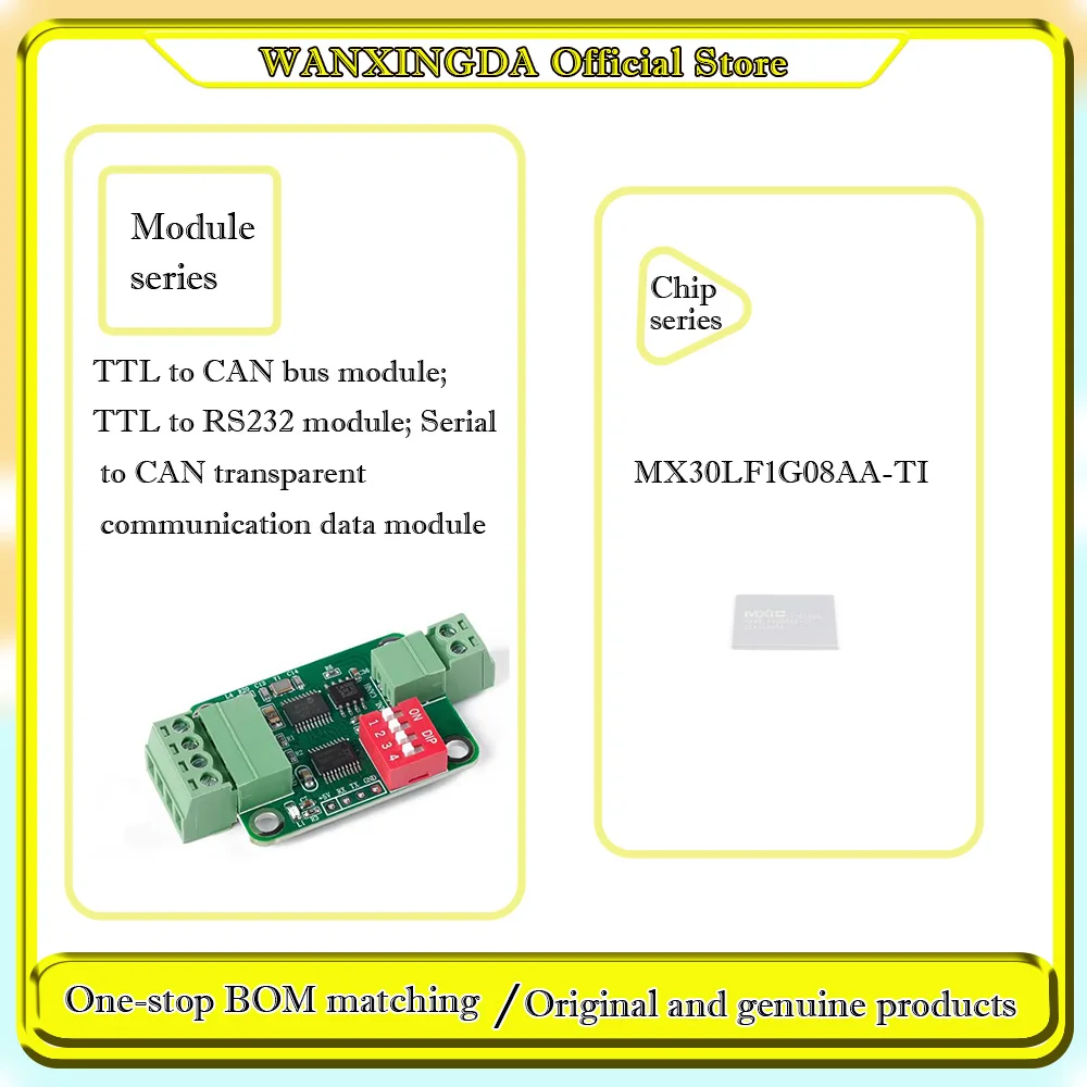 

MX30LF1G08AA-TI MX30LF1G08AA MX30LF1008AA TTL serial port to CAN bus module, TTL to RS232 module Phone case