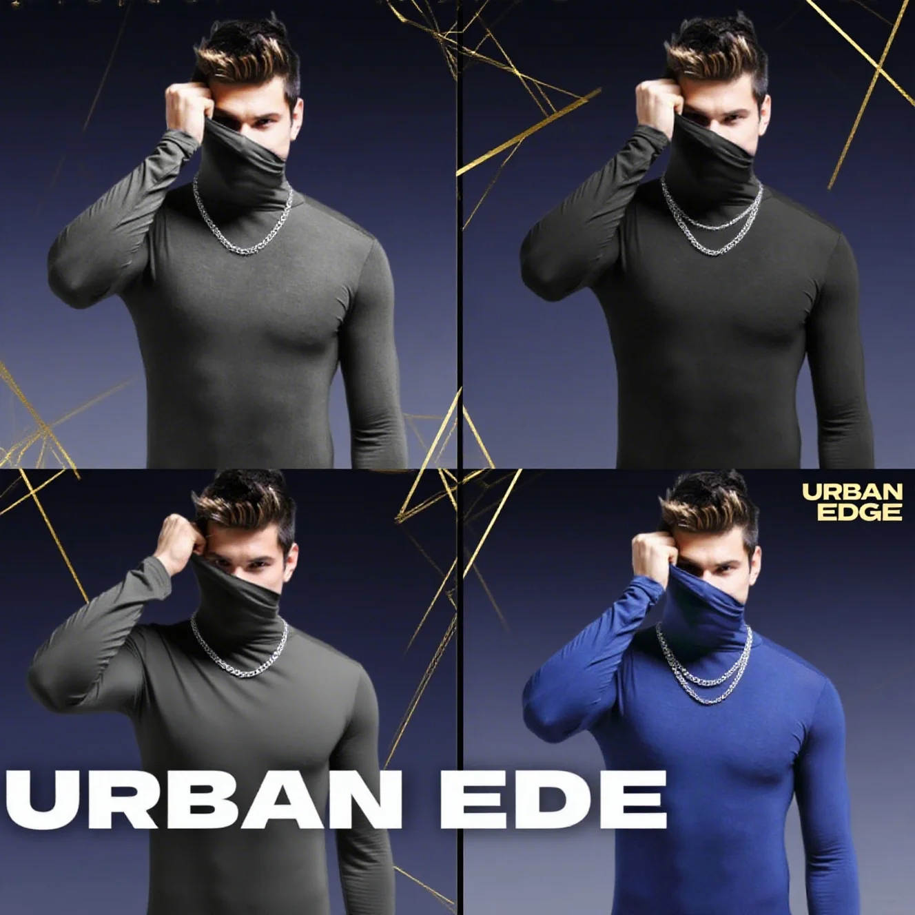 Autumn winter men's warm semi high neck fashionable warm underwear men's standing collar basic T-shirt shirt pullover top Male