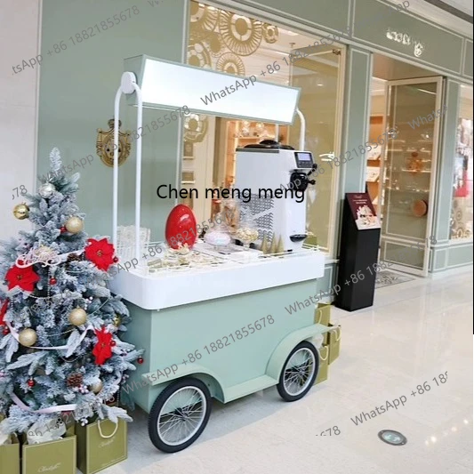 Sales Cart Mobile Snack Cart Shopping Mall Supermarket Promotion Wrought Iron Sales Outdoor Display Cart