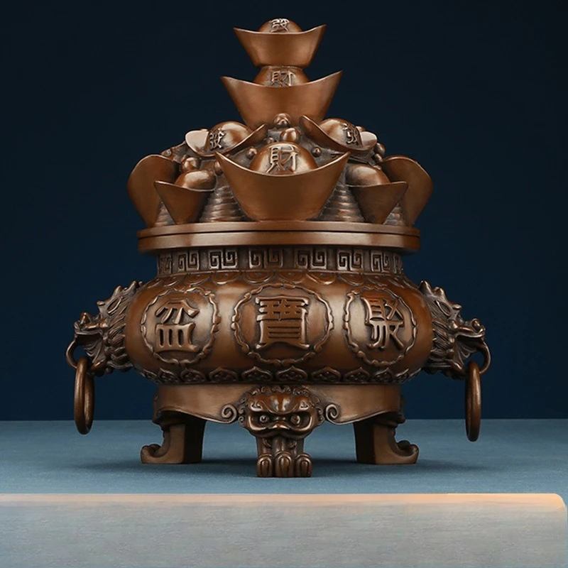 

Open cornucopia ornament, copper ingot