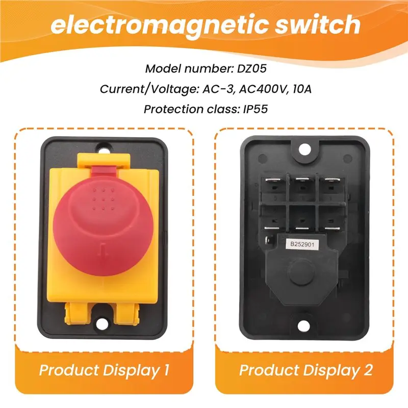 2025 Trend DZ05 7 Pins 400V IP55 Three-Phase Electromagnetic Emergency Stop Push Button Switch