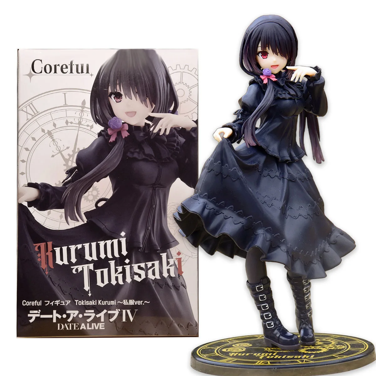 Image of 18CM DATE A LIVE Tokisaki Kurumi Anime Figur Nettes Mädchen Modell Spielzeug PVC Schwarz Kleid Dress Up Stehendes Modell auto Innen Ornament