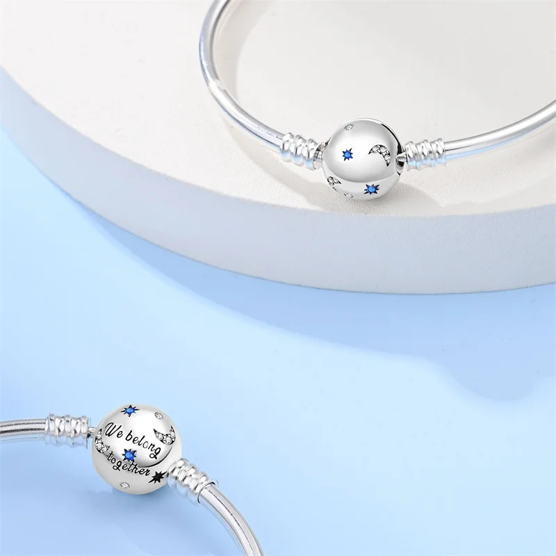 

925 Sterling Silver Exclusive Couple Bracelet Perfect for DIY Bead Pendants, Charms, and Decorative Accessories Women's Birthday