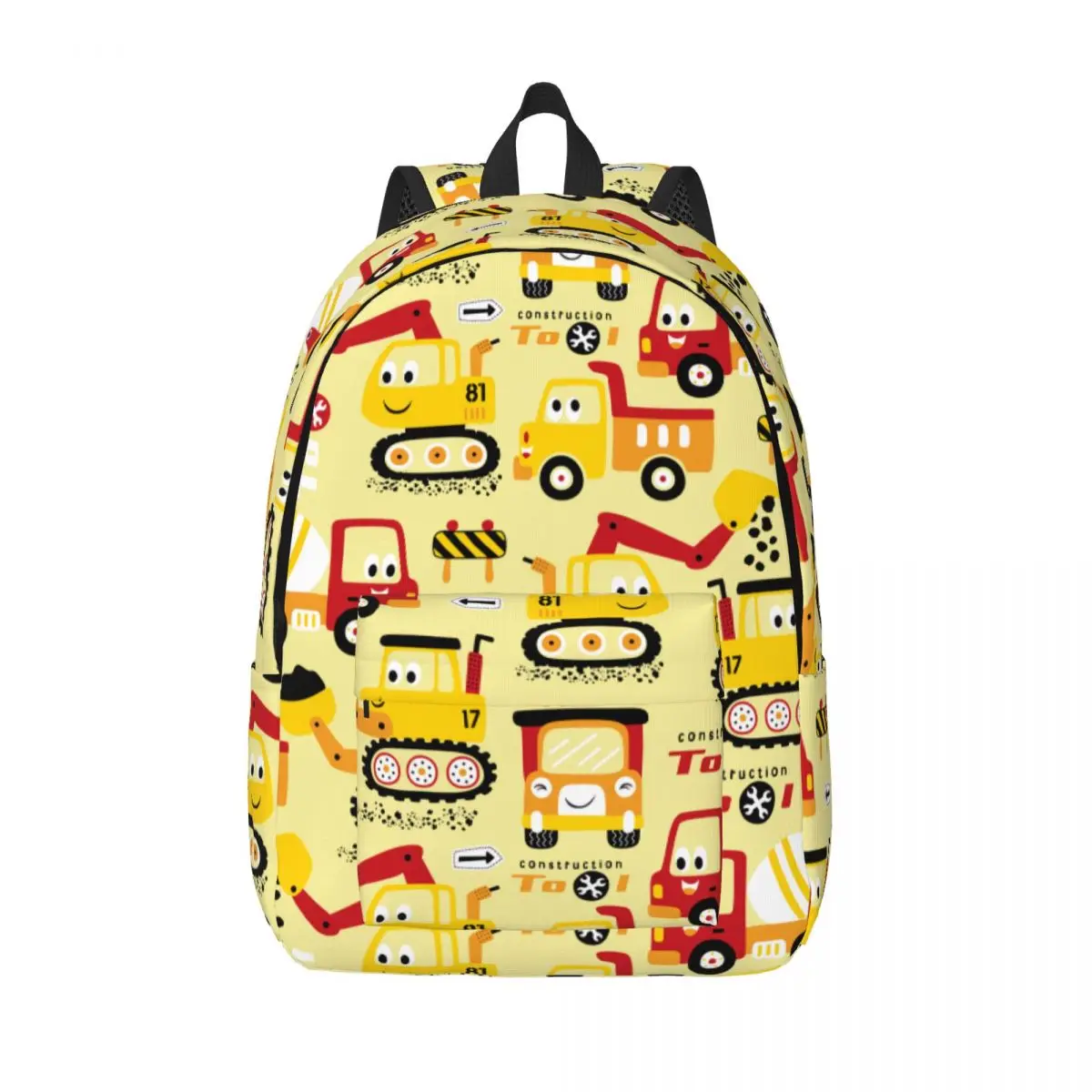 Truck Excavator Backpack for Boy Girl Kids Student School Bookbag Backhoe Cranes Equipment Canvas Daypack Preschool Primary Bag