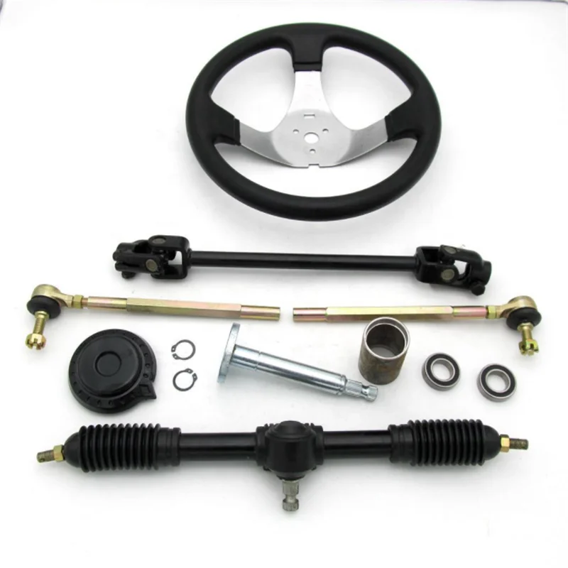 

110Cc Go Kart Steering Wheel Assembly with Rod Rack Adjustable Shaft