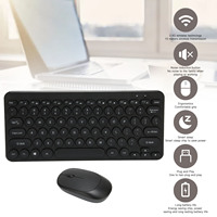 2.4G Wireless Keyboard Mouse Combo Retro Fashion Long Battery Life 78 Key Keyboard Mouse Combo UV Screen Printing for Business