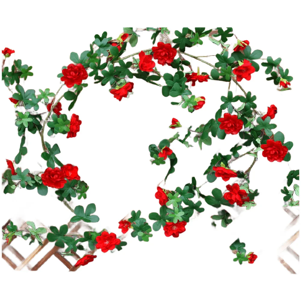 Silk Vine Garland 1.8m Artificial Flower for Wedding Ceremony Decoration Wall Hanging with Shapable Wire and Soft Texture