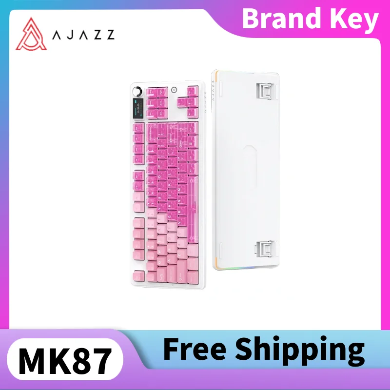 

AJAZZ MK87 Wireless Gaming Keyboard 1.14-inch TFT Color Screen,hot-swappable 10000mAh Battery High-performance Gaming Keyboard