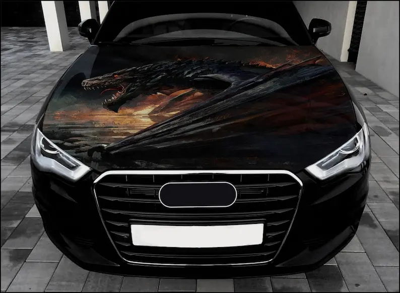 Dragon Car Hood Wrap Full Color Vinyl Decal Fantasy Sticker