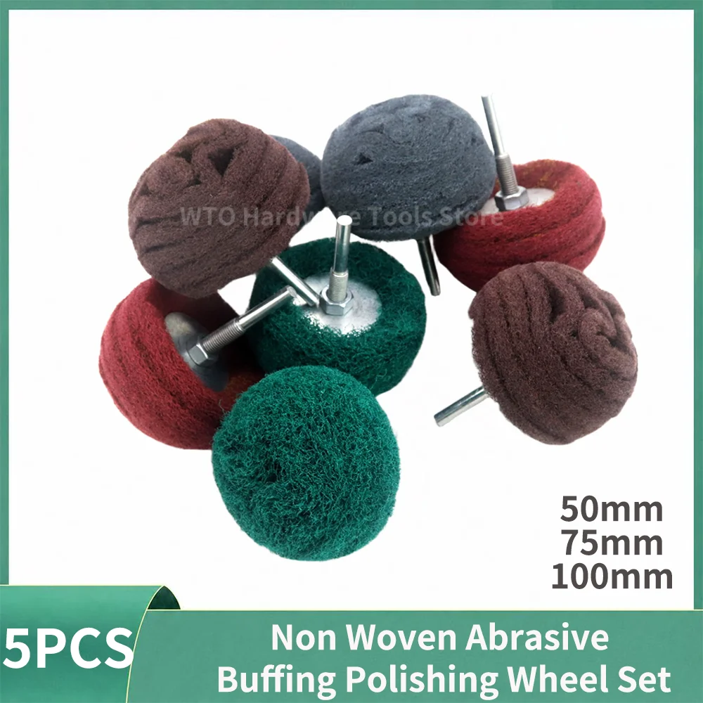 5Pcs Nylon Fiber Scouring Pad Grinding Head 1/4