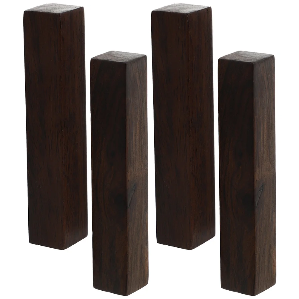 4Pcs Wood Calligraphy Paper Weight Rectangular Smooth Safe Touch Office Study Room Gift Literacy Atmosphere Wooden Paperweight