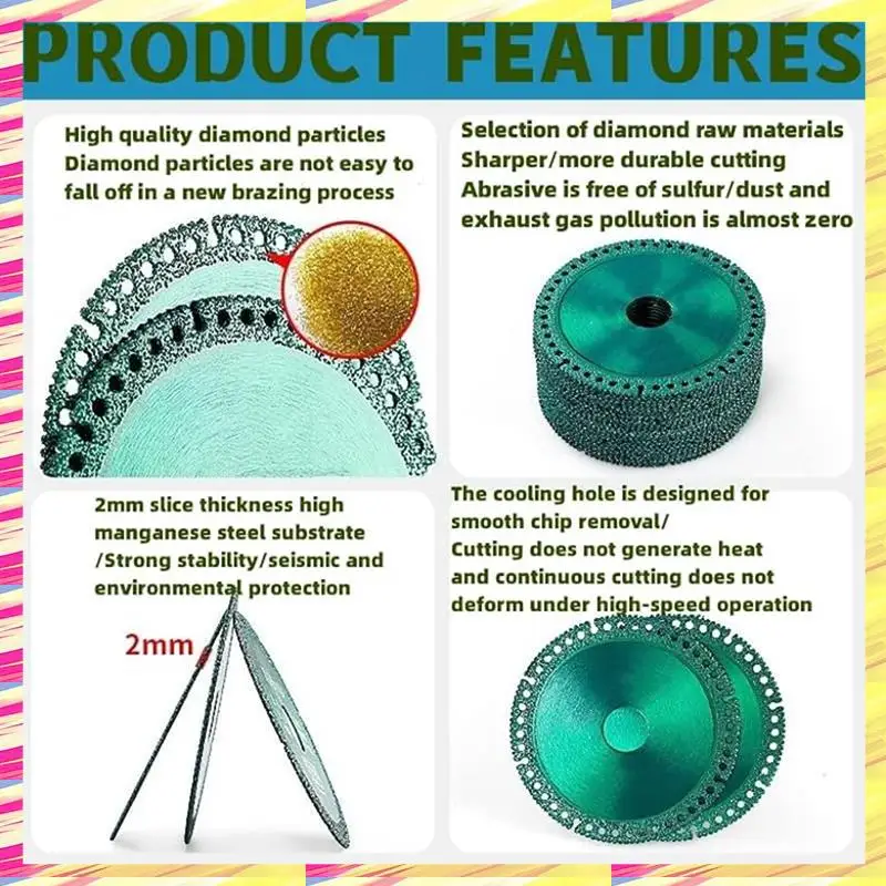 ABJJ 2PCS 4 Inch Disc For Angle Grinder, Composite Multifunctional Cutting Disc, For  Tile Wood