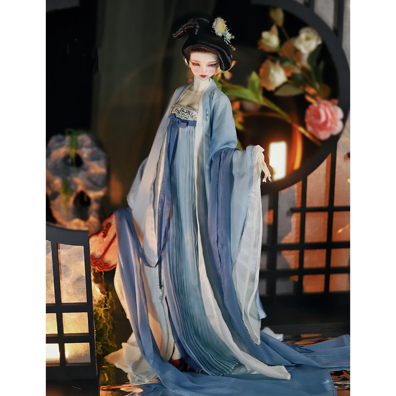 

1/4 1/3 Scale BJD Ancient Costume Skirt Chinese Hanfu Long Robe Fairy Dress For BJD/SD MSD SD13 Big Girl Doll Accessories A2168