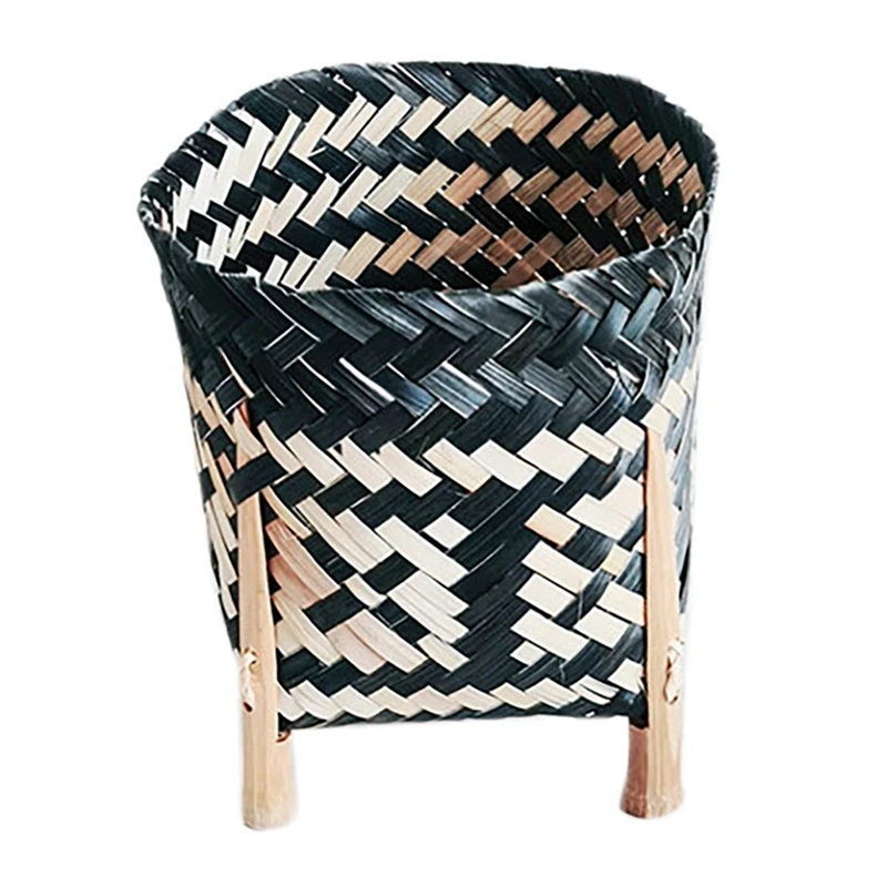 

Promotion! Plant Stand Hand Woven Rattan Straw Basket For Plant Pots Plant Stands For Indoor Plants Garden Flower Pots With Legs