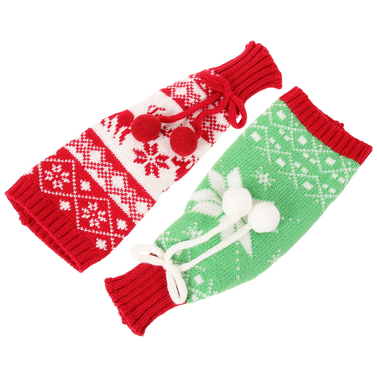 

2Pcs Wine Bottle Cover Soft Cloth Christmas Wine Decor Liquor Bottle Decoration Xmas Party Table Ornament Christmas Supplies