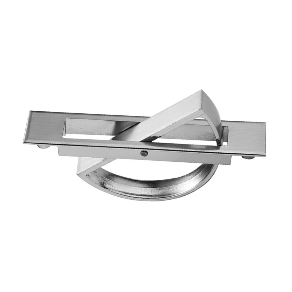 

2pcs Drawer Handle Invisible Cabinet Pulls Smooth For Home Bar Hotel Wardrobe Cupboard Door Tatami Silver