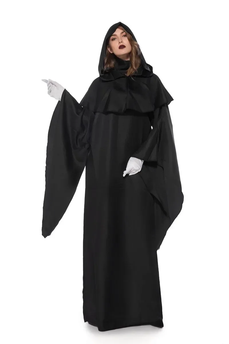 Costume de Faucheuse Horreur à Capuche pour Homme Adulte, Robe de Démon, Tenue d'Halloween, Cosplay de Pourim, Vampire