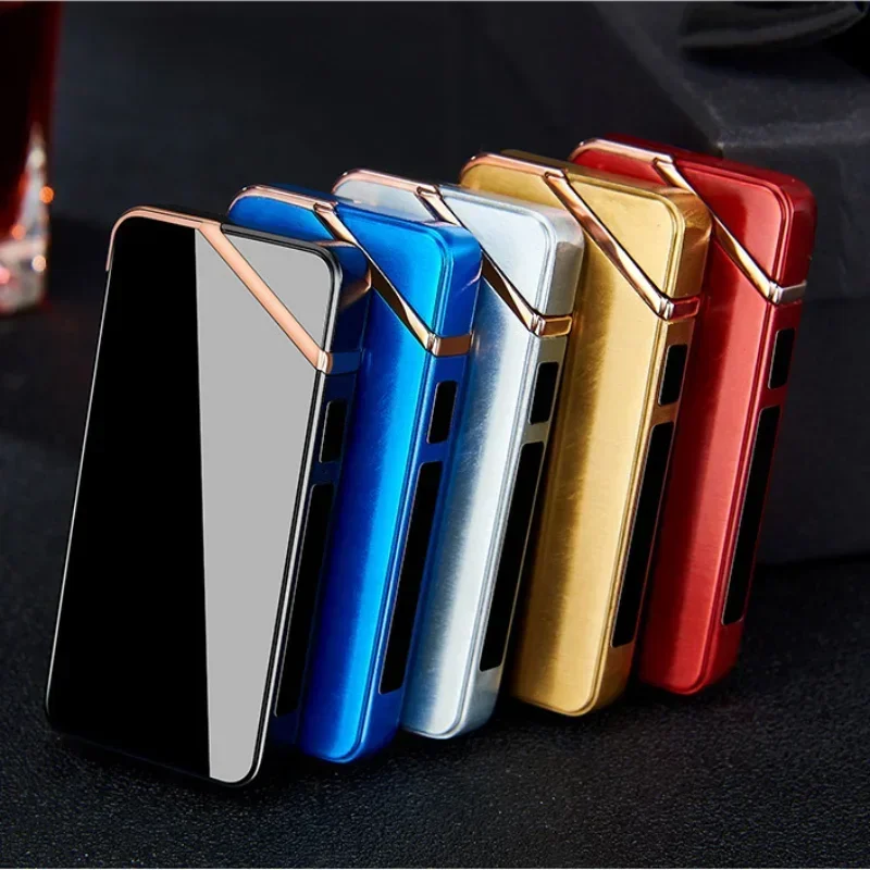 

New Dual Arc Electric Charging USB Plasma Cigarette Windproof Smoking Accessories Cool Laser Induction Men's Gift Lighter
