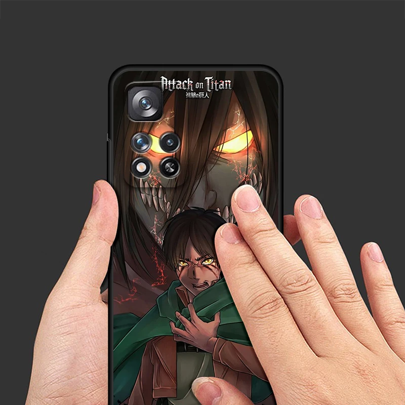 Ackerman Attack On Titan per Xiaomi Redmi 12 9C 9 redmi Note 13 12 11S 11 10 Pro Plus custodia morbida antiurto nera per telefono