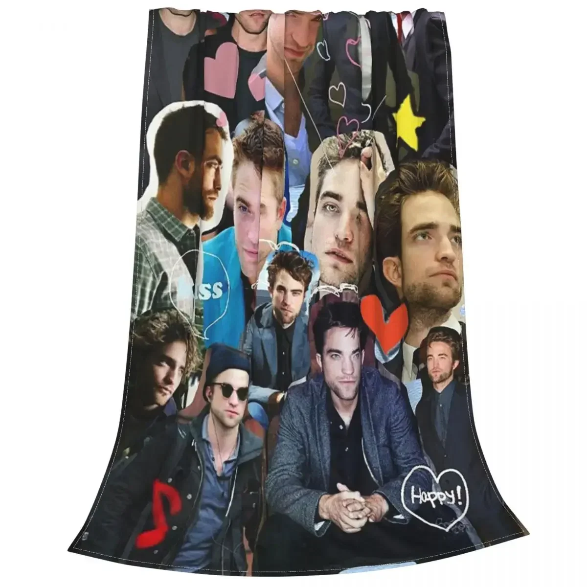 Robert Pattinson Collage Coral Fleece Plush Throw Blanket The Twilight Saga Movie Blankets for Bed Couch Soft Bed Rug