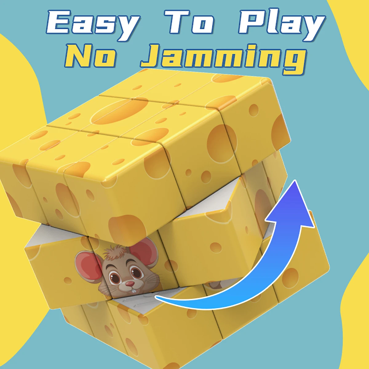 3x3x3 Magic Cube Puzzle UV Printed 3D cheese Stress-Relieving Professional Smooth Speed Game Toy for Children Gift