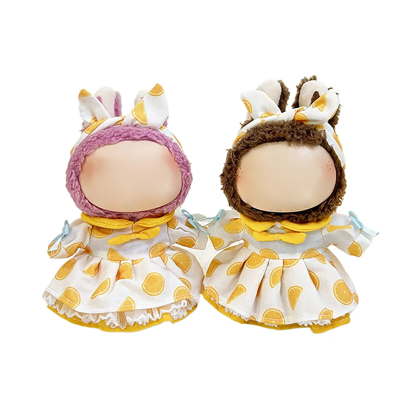 Cute Mini Plush Doll'S Clothes Outfit Only Clothing Accessories For 17cm Labubu Dolls Sweater Hoodie Clothing DIY Kids Gifts