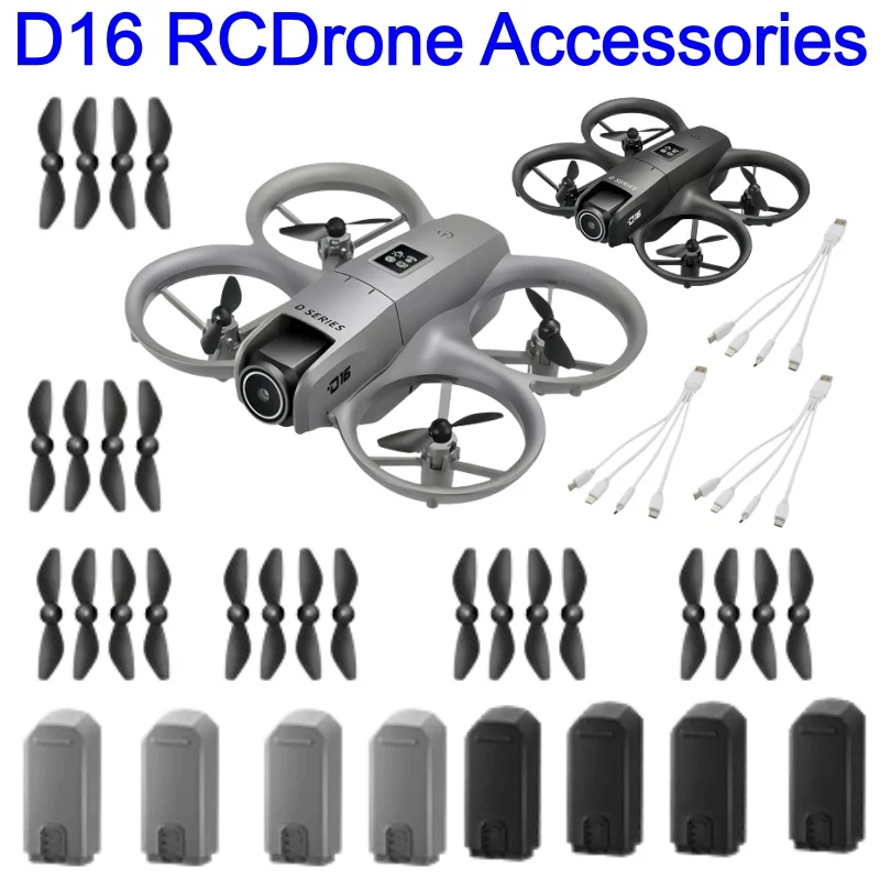 

D16 RC Drone Accessories Battery 3.7v 580mAh Propeller 4-in-1 USB Charging Line Spare Parts For D16 RC MiNi Drone RC Airplane