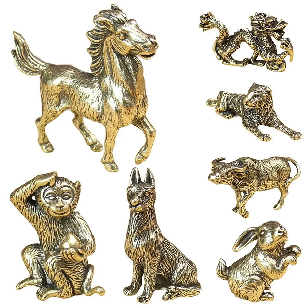 New Year Car Ornaments Pure Copper Bull Ornament Sculpture Copper Statue Home Office Decoration Copper Miniatures Figurines