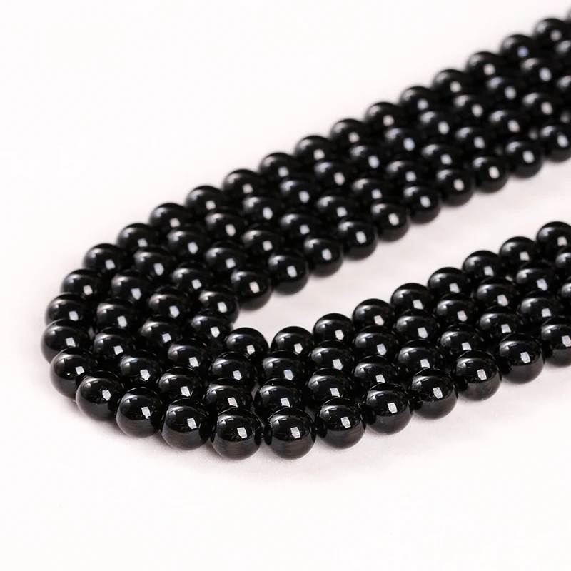 

4 6 8 10mm Natural Stone Black Tourmaline Round Loose Spacer Gemstone Bead For Jewelry Making Diy Bracelet Necklace Accessory
