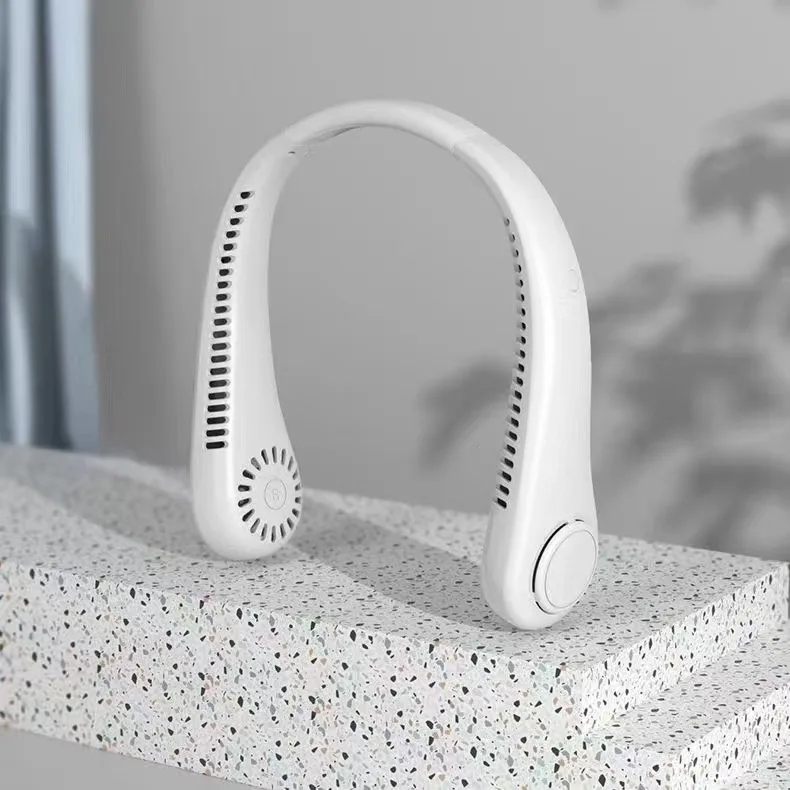 Rechargeable Electric Fan Digital Display Hanging Neck Fan Bladeless Design Electric Fan Bladeless Neckband Fan USB Rechargeable image 3