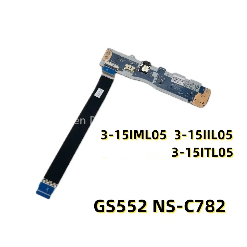 Placa do interruptor do botão do poder do portátil com cabo, ajuste para Lenovo Ideapad 3-15IML05, 3-15IIL05, IGL05, 3-15ITL05, GS552, NS-C782, 5C50S25046