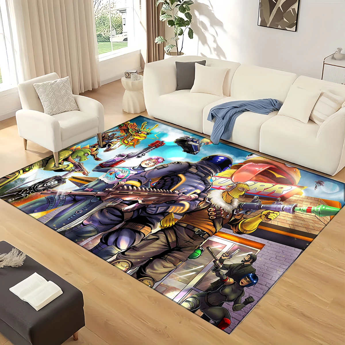 3D F-Fortnite Style Battle Royale Large Area Rug – Non-Slip Floor Mat for Game Room, Bedroom, Dorm, Man Cave & Gamer Gift - view 5