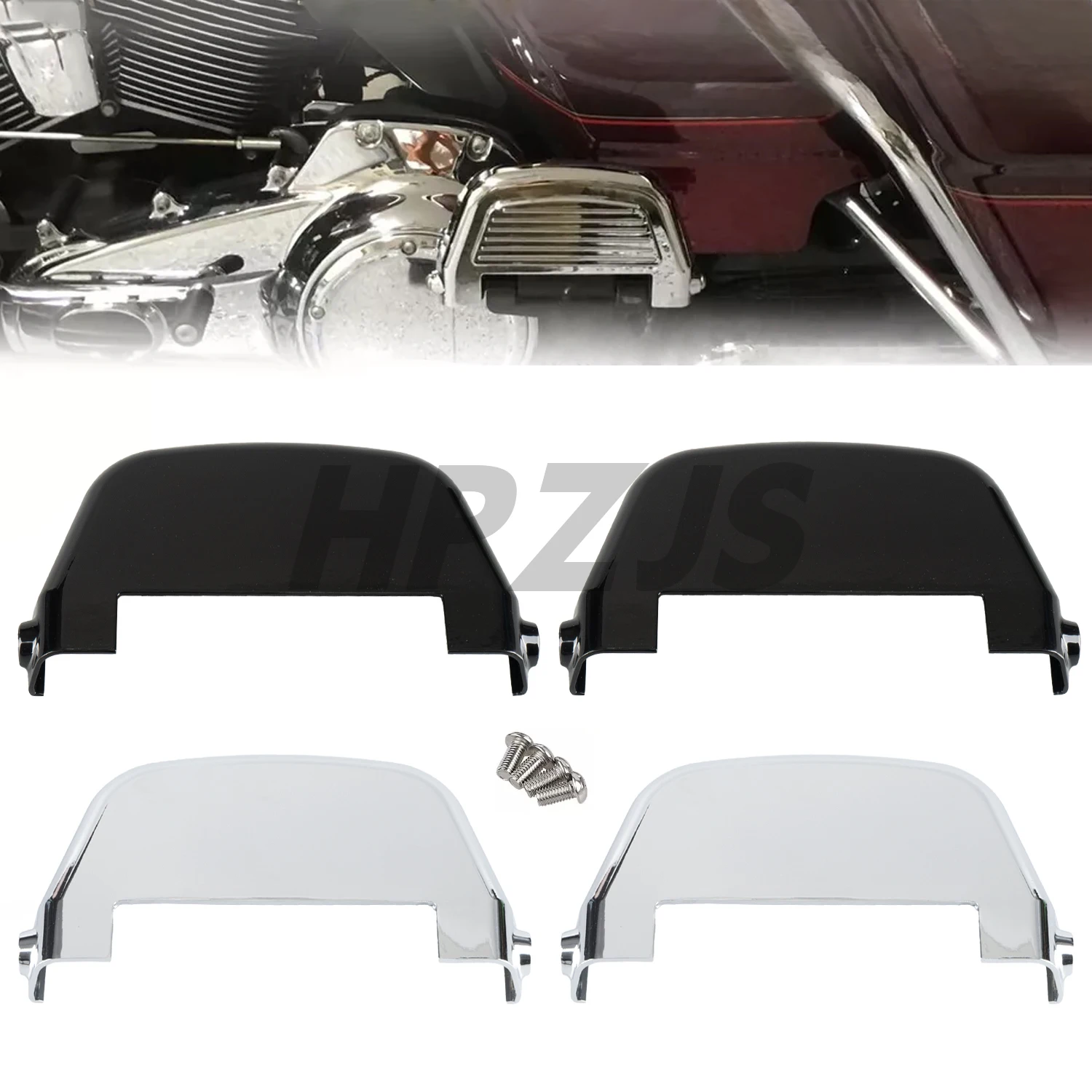 

Chrome/Black Rear Passenger Foot Peg Floorboard Cover For Harley Motorcycle Davidson Touring Road Electra Street Glide 1999-2017