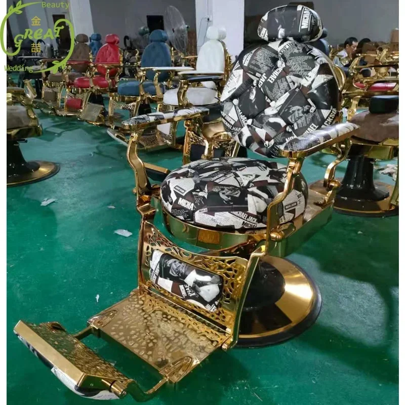 Great Foshan Factory Gold Antique Barber Chair for Sale
