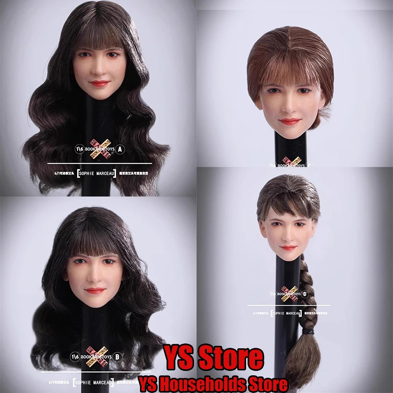 

BM01 1/6 French Female Actor Sophie Delicate Head Sculpt Model Movable Eyeball Toys Accessory For 12" Action Figure Body Decor
