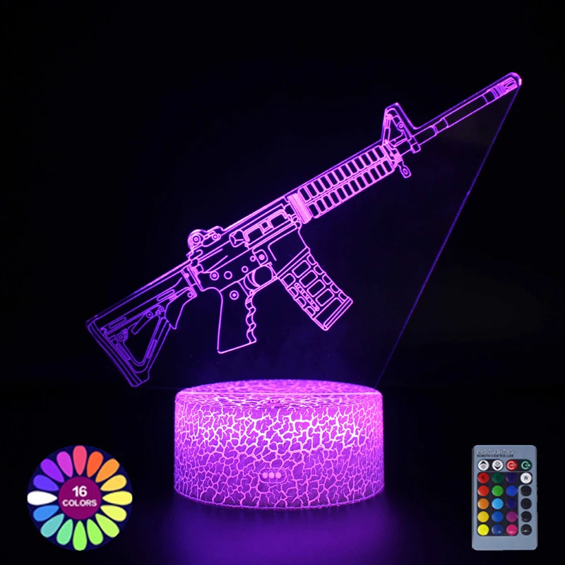 3d Lamp Game Setup Rifle Gun Patterns LED Night Light Gamer Decoration Table Lamp CS Game Room Decor Boys Girls Birthday Gift