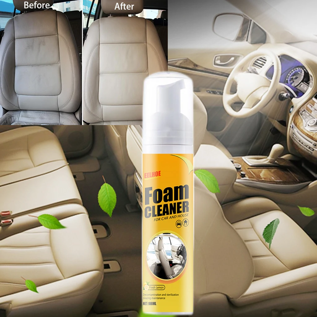 30ml 100ml Multi-Purpose Foam Cleaner Ceiling Leather Tools Home Car Leather Cleaning Foam Spray Cleaner Fights Fading Aging