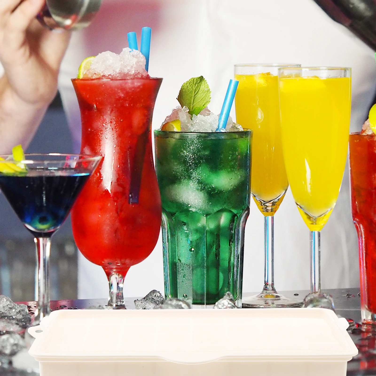 

Safe and Silicone Ice Cube Tray Multi-Grid Mold for Homemade Ice Easy to Use in Freezer Kitchen Summer Supply