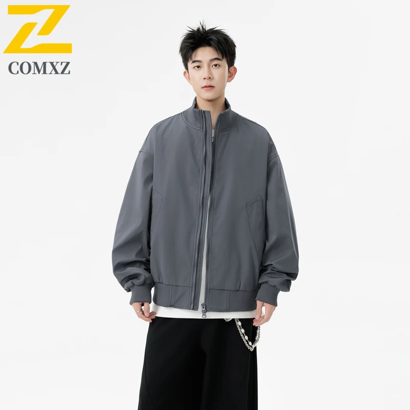 

2025 New Spring Autumn American Workwear Jacket Zip Up Lapel Flight Top Vintage Coat Men's Baseball Streetwear Fashion Outerwear