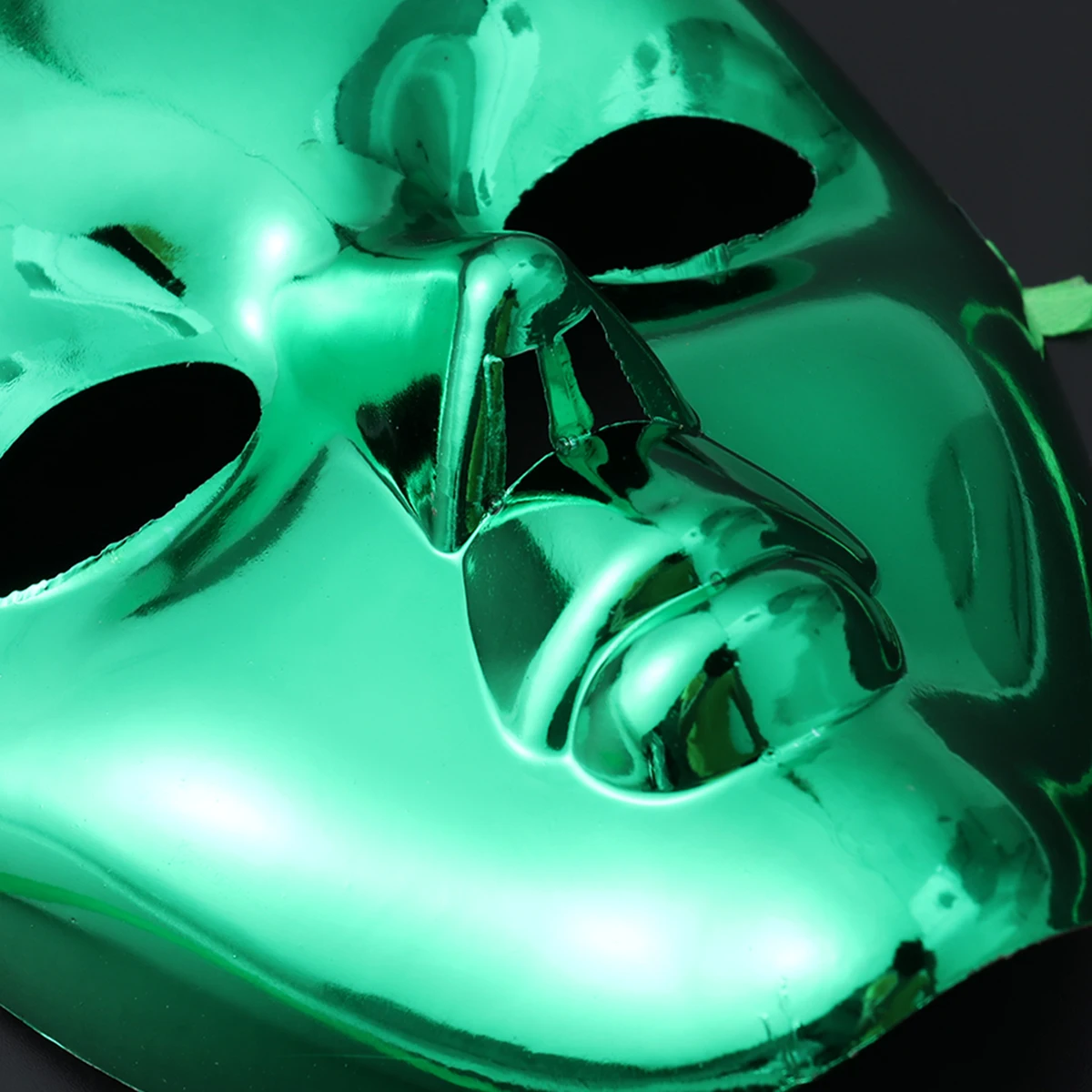 

Glitter Plated Masquerade Mask Full Face Carnival Party Costume Adult Kids Halloween Shiny Elastic Band Green Face Mask