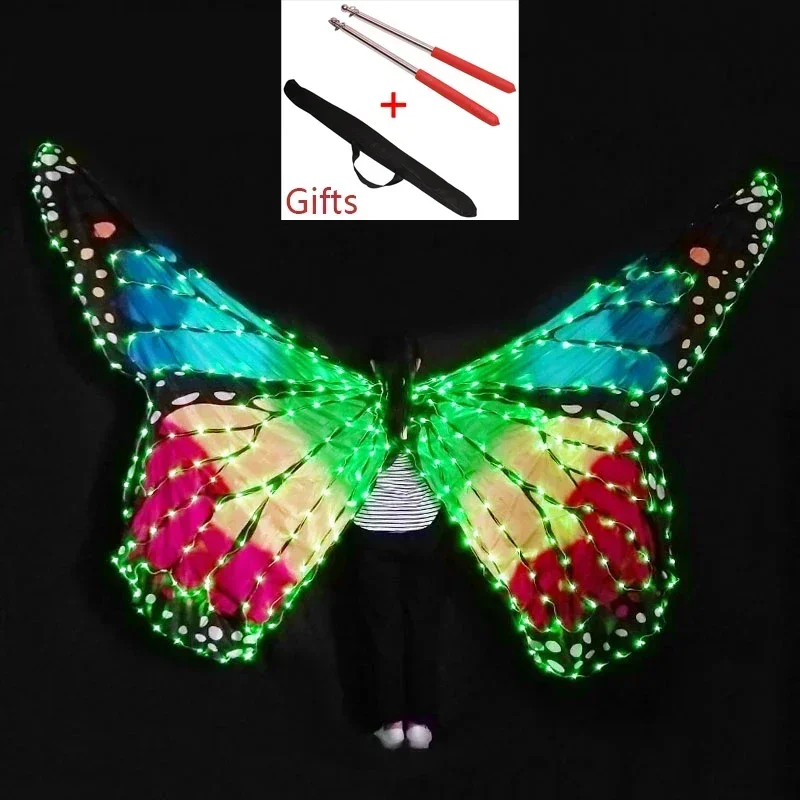 

Belly Dance LED Wings Kid Adult Performance Fluorescent Butterfly Isis Wings Belly Dancing Carnival Led Bellydance Costumes Show