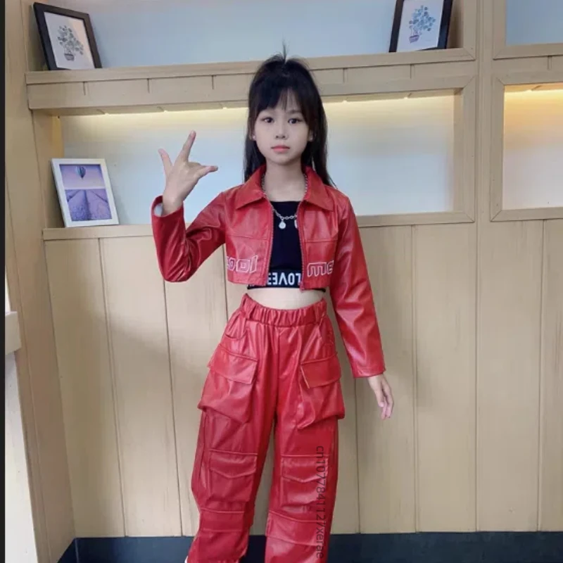 Jazz-Tanzkostüm für Mädchen, helle Farbe, Mädchen-Gruppen-Tanz-Performance-Kostüm-Set, trendiger und modischer Street Dance für Kinder