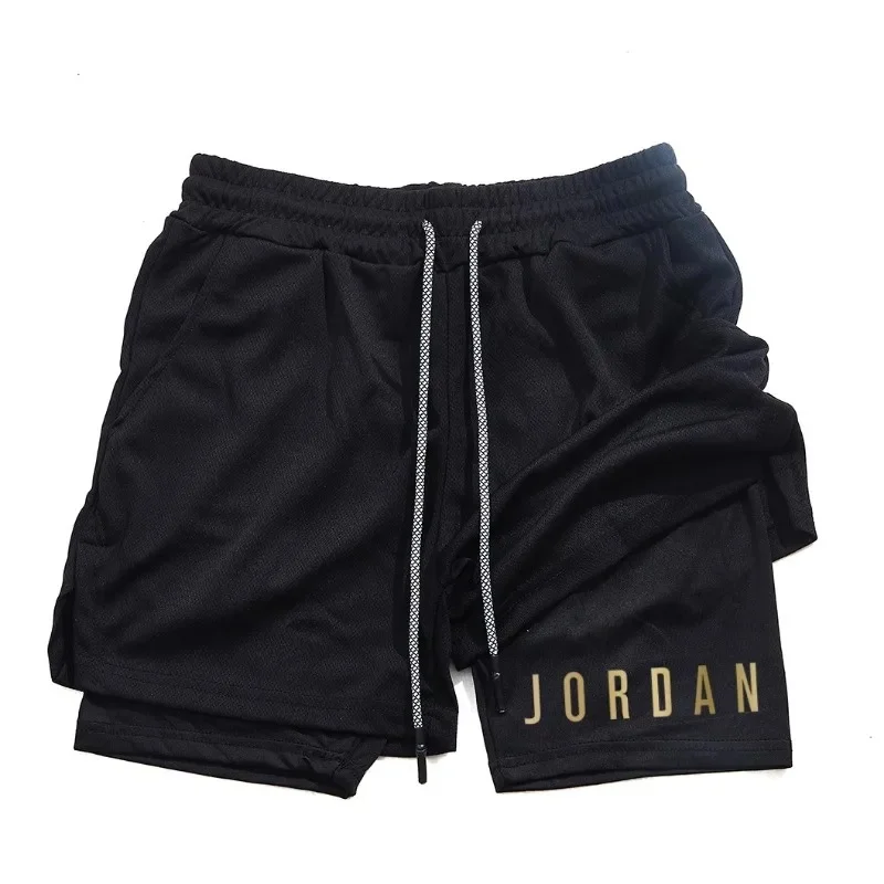 2026 Men's Fitness Gym Fitness Sports Mesh Shorts Quick Drying 2-in-1 Sports Double Layer Leisure Daily Outdoor Basketball Stree