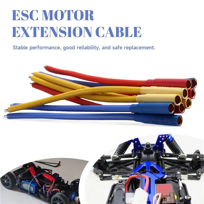 ABRN-RC Car Boat Drone Compatible 9PCS 14AWG Silicone Wire 4.0Mm Banana Plug Female ESC Motor Extension Cable 100Mm