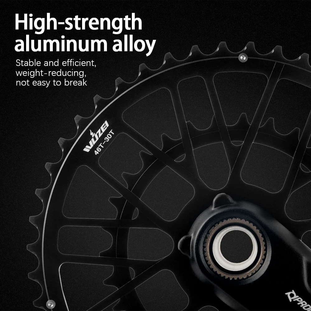 Prowheel Rennrad-Kurbelgarnitur 165 170 172,5 mm Doppelgeschwindigkeits-Kettenblatt 46/30 Zähne 48/32 Zähne 50/34 Zähne 52/36 Zähne 53/39 Zähne Geschwindigkeit Fahrradkettenblatt – Detail 8