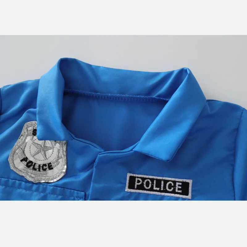 Vestito da gioco di ruolo della polizia delle ragazze vestiti da dresssup uniforme da ufficiale di polizia per bambini costumi da spettacolo di